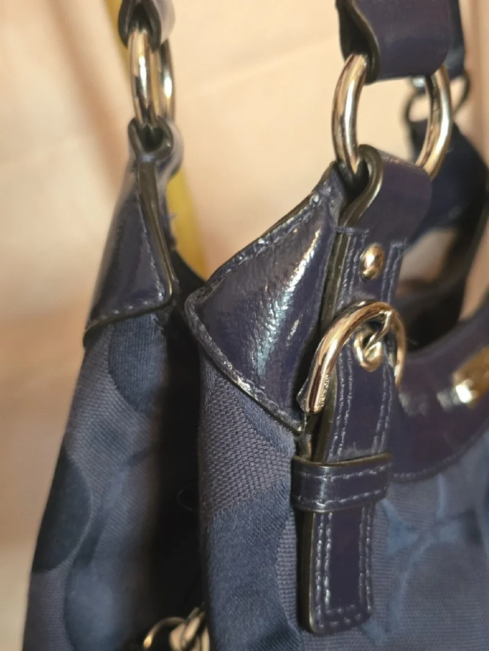 Coach Soho Navy Signature Hobo Bag